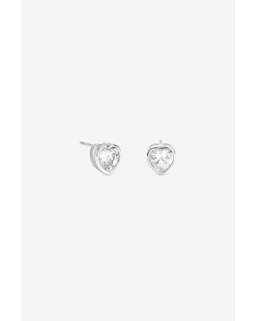 Inicio Silver Heart Bezel Studs