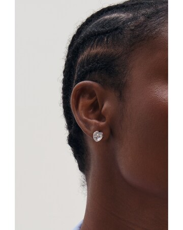 Inicio Silver Heart Bezel Studs