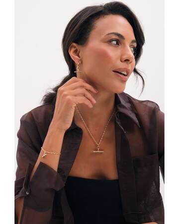 Inicio Gold T-Bar Earrings - Gift Pouch