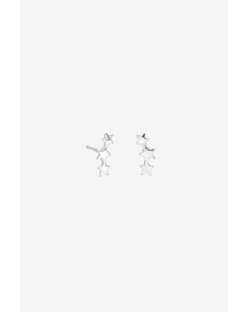 Simply Silver 925 Sterling Silver Polished Three Star Climber Earrings