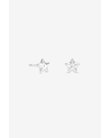 Simply Silver 925 Sterling Silver Mini Polished Star Stud Earrings