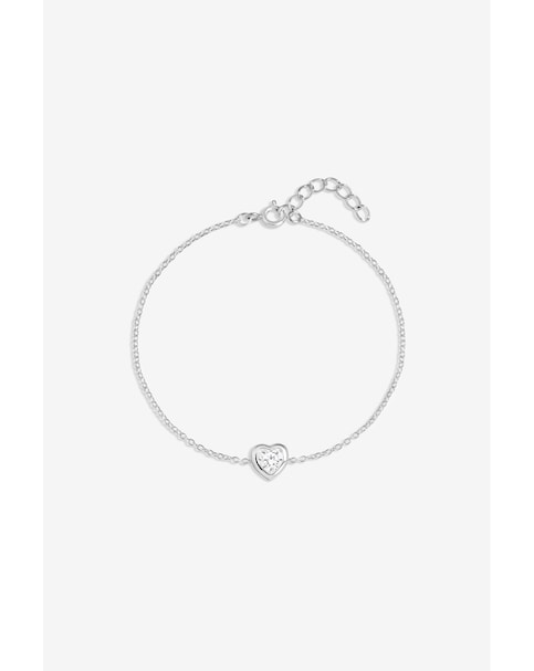New In - Silver Bezel Heart Bracelet