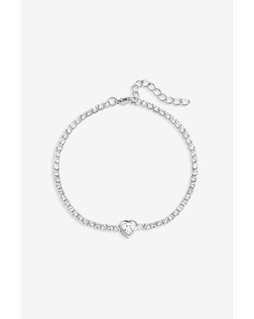 Inicio Silver Heart Bezel Tennis Bracelet