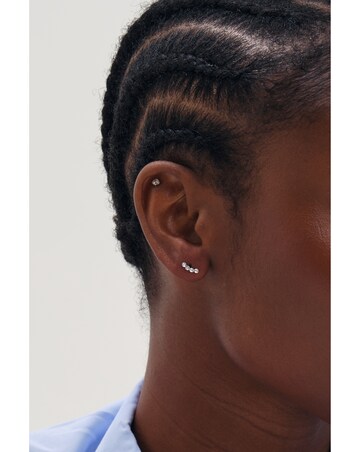 Simply Silver 925 Sterling Silver Crystal Climber Studs