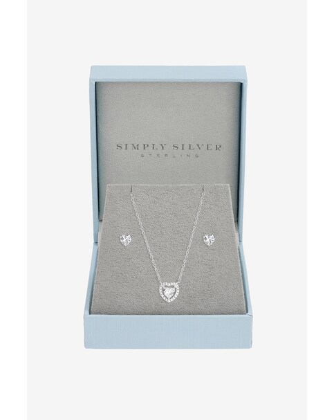 New In - Silver Halo Heart Set