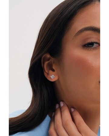 Simply Silver 925 Sterling Silver Polished And Cubic Zirconia Stud Earrings