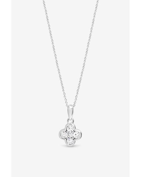 New In - Silver CZ Clover Pendant