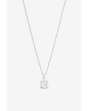 Simply Silver 925 Sterling Silver Cubic Zirconia Solitaire Pendant - Gift Pouch