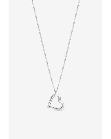Simply Silver 925 Sterling Silver Open Heart Necklace