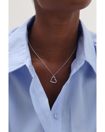 Simply Silver 925 Sterling Silver Open Heart Necklace