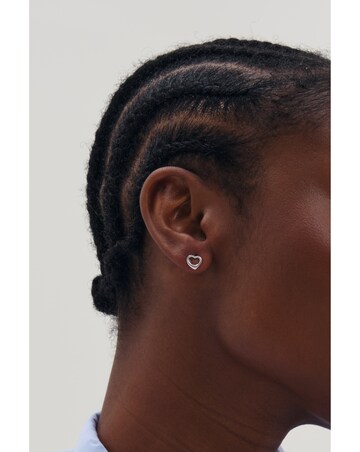 Simply Silver 925 Sterling Silver Open Heart Stud Earrings