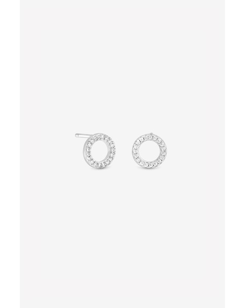 New In - Silver CZ Open Circle Studs
