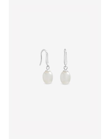 Simply Silver 925 Sterling Silver Freshwater Pearl Drop Earrings