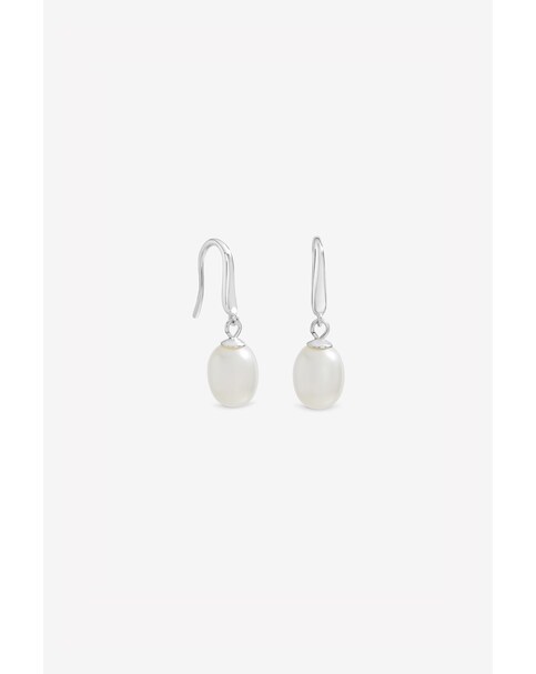 New In - Silver Freshwater Pearl Drop Earrings