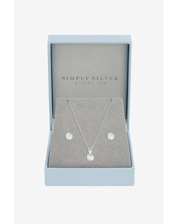 Simply Silver 925 Sterling Silver Solitaire Set - Gift Box
