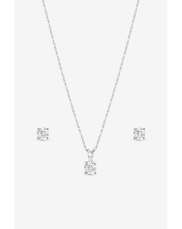 Simply Silver 925 Sterling Silver Solitaire Set - Gift Box