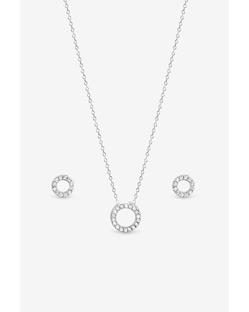 Simply Silver 925 Sterling Silver Open Circle Set - Gift Box