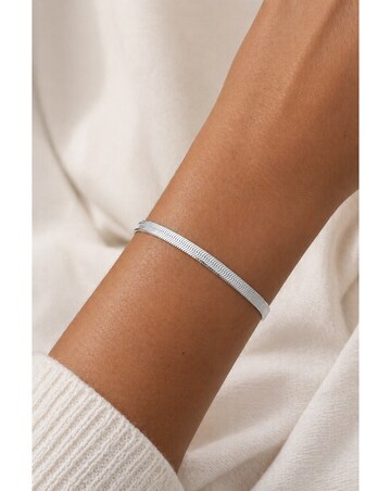 Inicio Sterling Silver Plated Snake Chain Bracelet - Gift Pouch