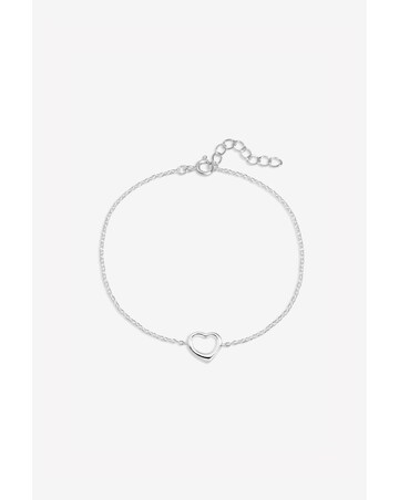 Simply Silver 925 Sterling Silver Open Heart Bracelet - Gift Pouch
