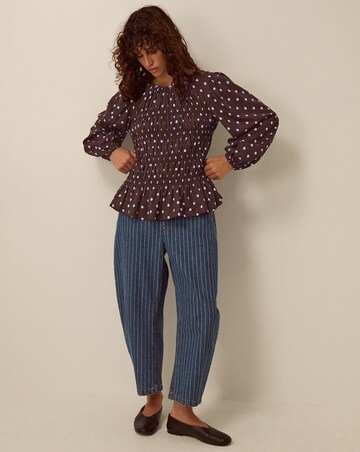 Monsoon Shae Smocked Polka Dot Top