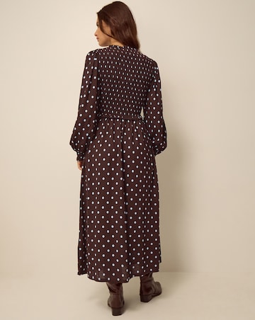 Monsoon Shae Polka Dot Jersey Midi Dress