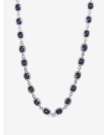 Jon Richard Silver Plated Blue Halo Necklace - Gift Pouch