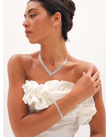 Jon Richard Silver Plated Pearl And Crystal Bracelet