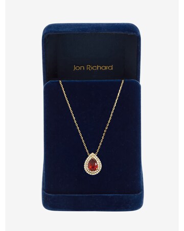 Jon Richard Gold Plated Cubic Zirconia Garnet Pear Pendant