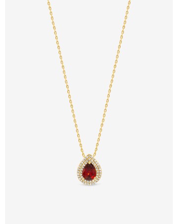 Jon Richard Gold Plated Cubic Zirconia Garnet Pear Pendant