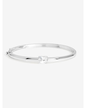 Jon Richard Silver Plated And Cubic Zirconia Polished Bangle