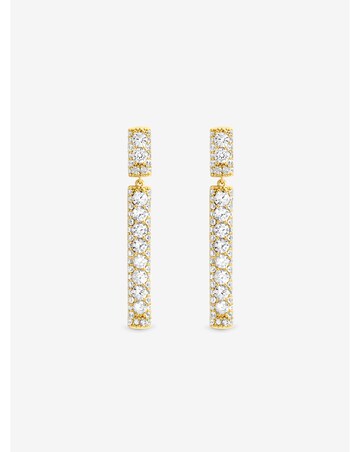 Jon Richard Gold Plated And Pave Stick Drop Earrings