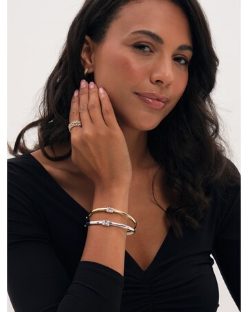 Jon Richard Gold Plated And Cubic Zirconia Polished Bangle