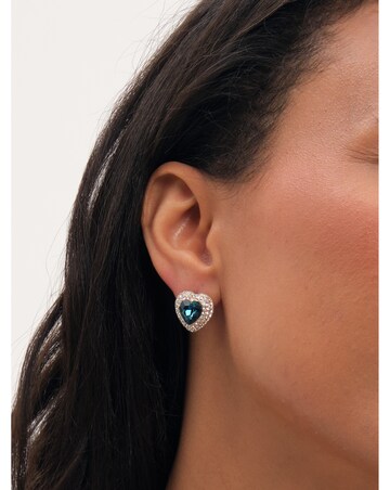 Jon Richard Gold Plated And Sapphire Heart Earrings