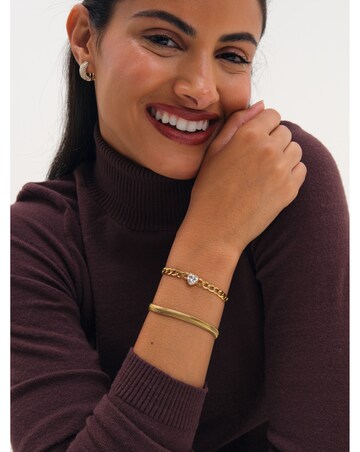 Jon Richard Gold Plated Crystal Heart Chain Stainless Steel Bracelet