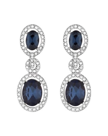 Jon Richard Silver Plated Blue Halo Earrings
