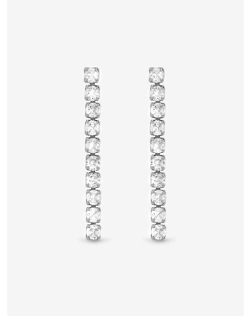 Jon Richard Rhodium Plated and Cubic Zirconia Round Tennis Earrings
