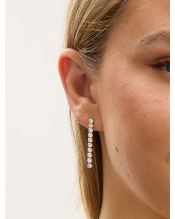 Jon Richard Rhodium Plated and Cubic Zirconia Round Tennis Earrings