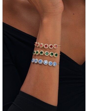 Jon Richard Rhodium Plated Sapphire Toggle Bracelet