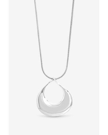 Mood Silver Plated Polished Long Open Drop Pendant