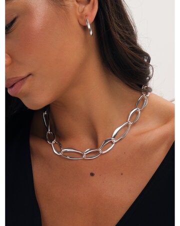 Mood Silver Plated Large Link Chain Necklace