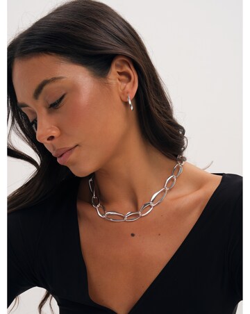 Mood Silver Plated Large Link Chain Necklace
