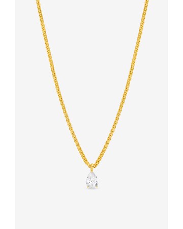 Jon Richard 18ct Gold Plated Chain and Cubic Zirconia Peardrop Necklace