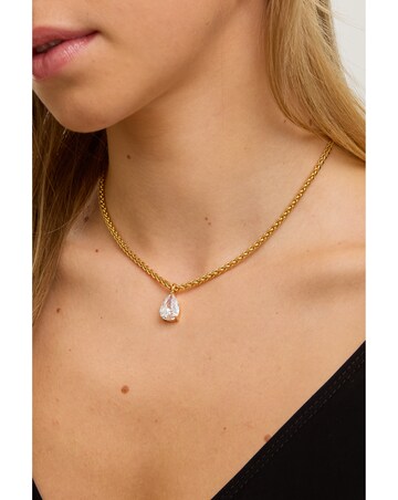 Jon Richard 18ct Gold Plated Chain and Cubic Zirconia Peardrop Necklace