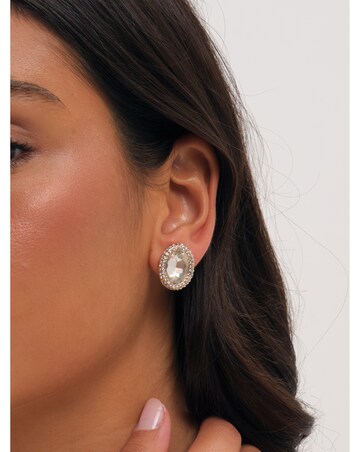 Mood Gold Plated Crystal Stud Earrings