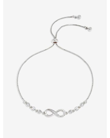 Navy Xmas Hanging Gift - Silver Pave Heart Stretch Bracelet