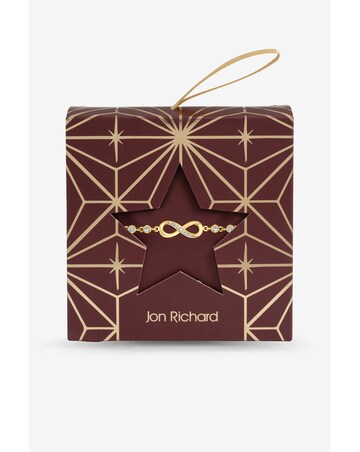 Burgundy Xmas Hanging Gift - Gold Pave Infinity Toggle Bracelet