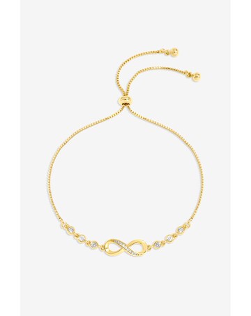 Burgundy Xmas Hanging Gift - Gold Pave Infinity Toggle Bracelet