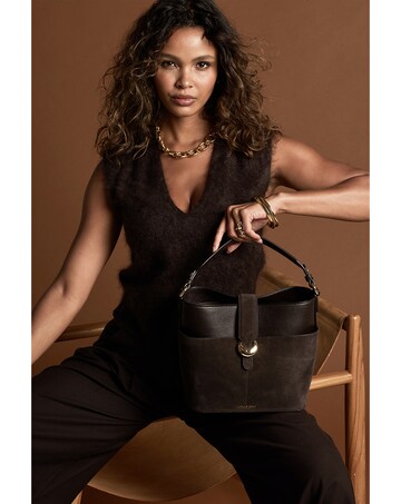Luella Grey Indra Chocolate Bucket Crossbody