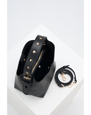 Luella Grey Roxanne Black Grab Handle Bag