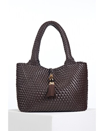 Luella Grey Saskia Chocolate Woven Tote